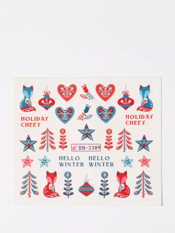 Слайдеры для ногтей «Hello Winter», разноцветные Слайдеры для ногтей «Hello Winter», разноцветные