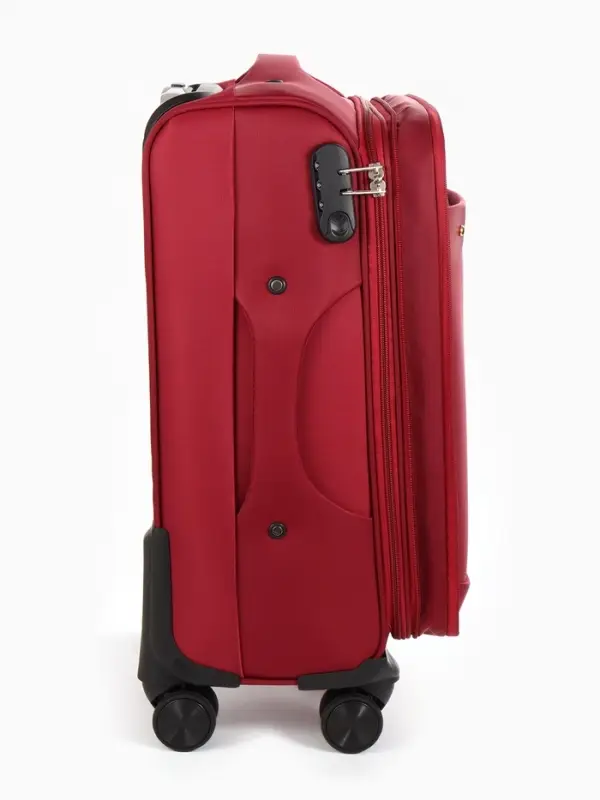 Чемодан на колёсах TEXTURA, текстильный, кодовый замок, с увеличением, 36&times;25&times;58 см, 20", красный