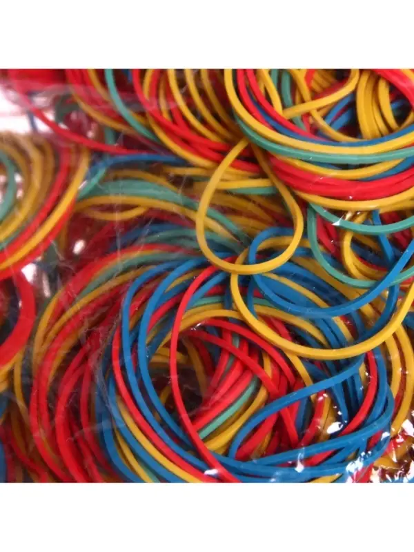 Банковская резинка цветная, 1000 грамм, длина 95 мм, диаметр - 60 мм, сечение 1.7&times;1.7 мм