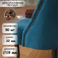 Гвозди ТУНДРА, декоративные, обивочные, 19&times;22 мм, медь, фасовка 50 шт.