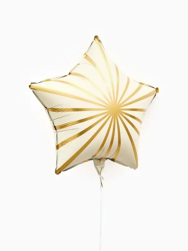 Воздушный шар фольгированный 18" звезда "Грани" цвет белый сатин, набор 5 штук