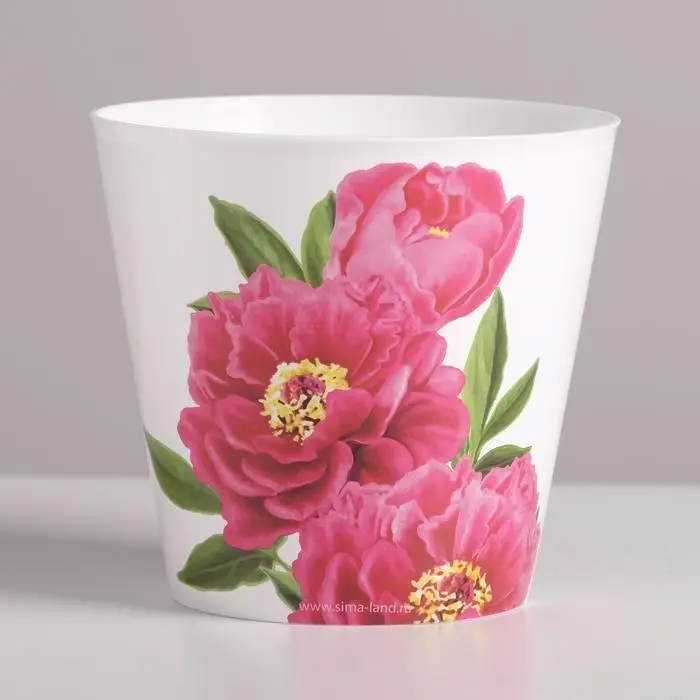 Кашпо для цветов «Пионы», 0,8 л, 11 х 12 см Кашпо для цветов «Пионы», 0,8 л, 11 х 12 см