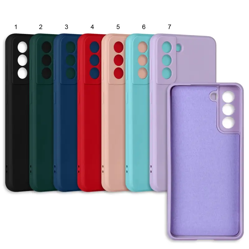 Чехол для Samsung S21 цветной силикон
