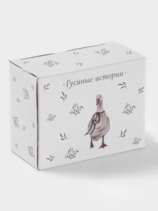 Салфетница Доляна "Гуси" цвет белый  9,5х4,3х7см
