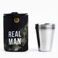 Стопки, набор в чехле «REAL MAN», 4 шт х 70 мл