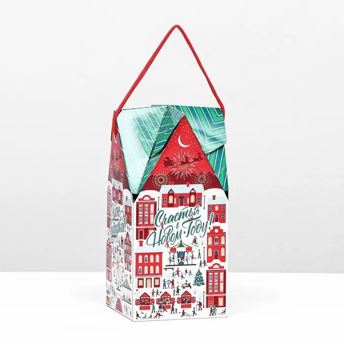 Коробка новогодняя подарочная складная «Лунапарк» 10.5×10.5×21.5 см Коробка новогодняя подарочная складная «Лунапарк» 10.5×10.5×21.5 см