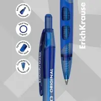 Ручка шариковая ErichKrause. XR-30, автоматическая, синий стержень, узел 0.7 мм, резиновый упор