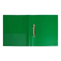 Папка на 2 кольцах А4, Calligrata, 27 мм, 700 мкм, внутренний и торцевой карман, зеленая