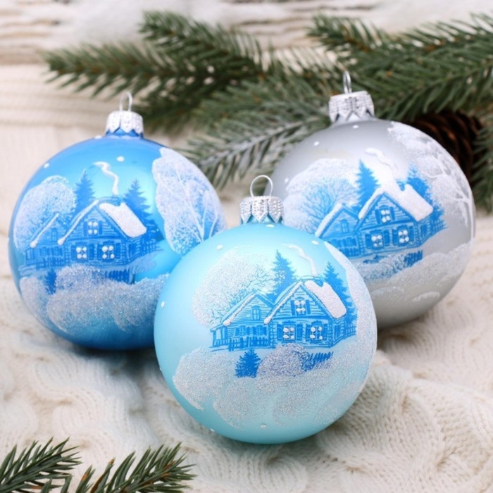 Шар "Зимний  2 "     8,5 см, микс