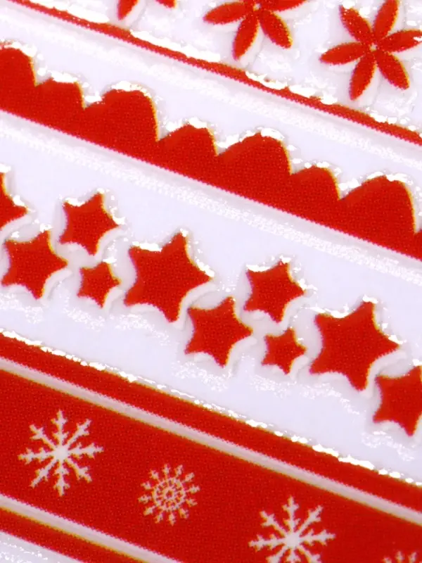 Наклейки для ногтей &laquo;Зимние узоры&raquo;, красные, зелёные