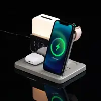 Зарядная станция с электронными часами и подсветкой Large Charge ver.3, серая