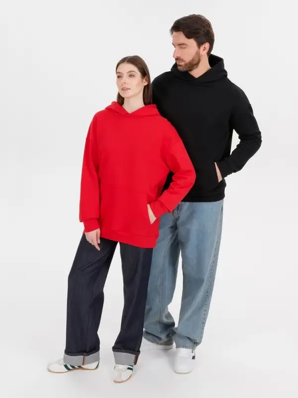 Худи оверсайз унисекс Outshine, черное, размер XS/S