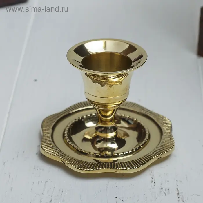 Подсвечник  Подсвечник "Эхо" на 1 свечу, латунь 7х7х5 см