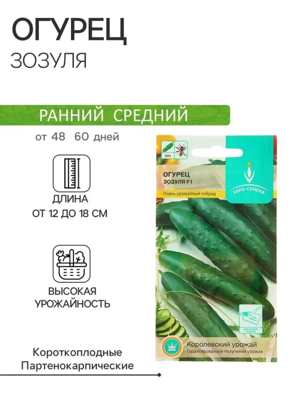 Семена Огурец  Семена Огурец "Зозуля" F1, партенокарпический, 0,25 г