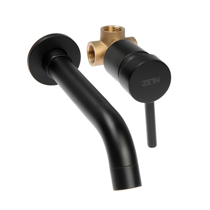 Смеситель для раковины ZEIN ZF-014, скрытого монтажа,картридж керамика 35 мм,латунь,черный Смеситель для раковины ZEIN ZF-014, скрытого монтажа,картридж керамика 35 мм,латунь,черный