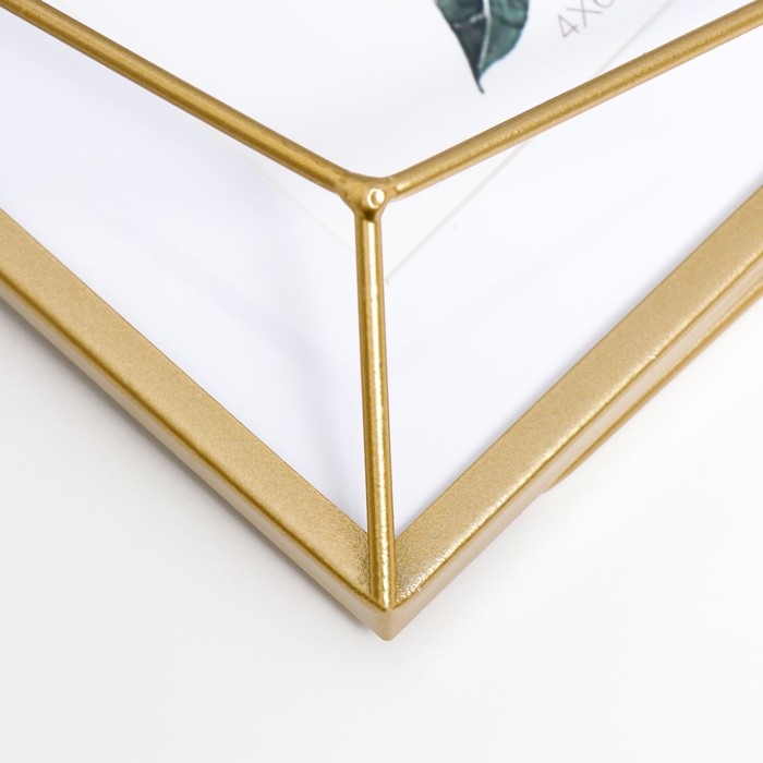 Фоторамка металл на 1 фото 10х15 см Фоторамка металл на 1 фото 10х15 см "Лофт. Преломление углов" золото, паспарту" 20х15х3 см