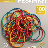 Банковская резинка, 100 г, диаметр 60 мм, длина 95 мм, сечение 1.7&times;1.7 мм, АССОРТИ