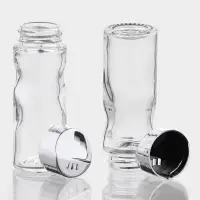 Набор для специй Доляна &laquo;Стиль&raquo;, 3 предмета: сахарница с ложкой 80 мл, солонка и перечница 50 мл, подставка-салфетница, стекло, прозрачный