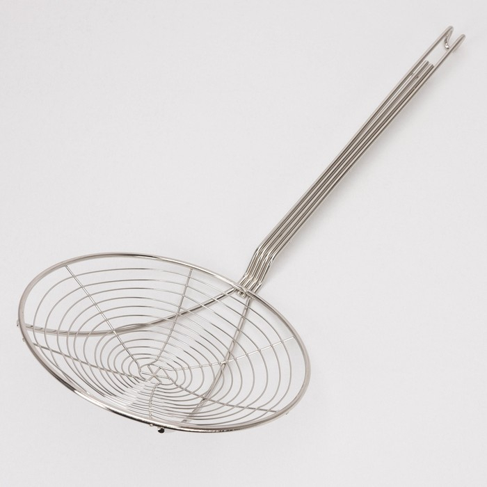 Шумовка для фритюра из нержавеющей стали, 54×23 см, толщина 3 мм, 201 марка стали Шумовка для фритюра из нержавеющей стали, 54×23 см, толщина 3 мм, 201 марка стали