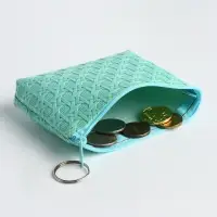 Кошелёк-монетница на молнии, 12&times;2.5&times;8.5 см, мятный