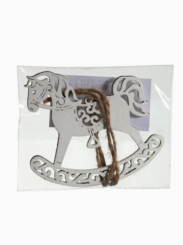 Ёлочное украшение Ёлочное украшение "Лошадка" резная 9х8 см, Белый