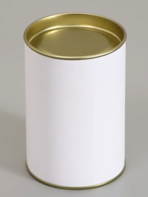 Тубус белый 73&times;110 мм (90 мм внутренняя высота), картон, металлическая крышка