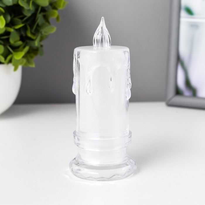 Ночник Ночник " Свеча" LED от батареек белый 4,5х4,5х11 см RISALUX