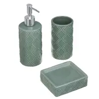 VETTA Мыльница, керамика, 11x9,5x3,5 см, ромбы, мятный