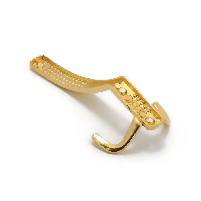 Крючок мебельный ТУНДРА TKT001, трехрожковый, золото