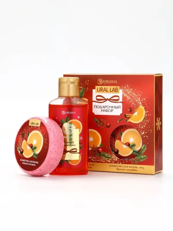 URAL LAB Арома Саунд Набор гель для душа и бомбочка для ванны, 100 гр, глинтвейн URAL LAB Арома Саунд Набор гель для душа и бомбочка для ванны, 100 гр, глинтвейн