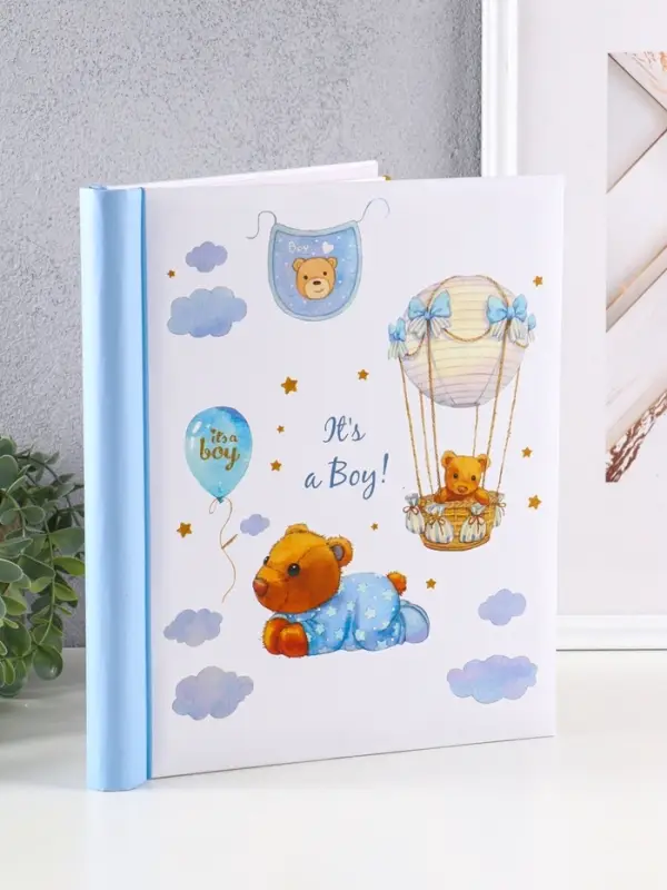 Фотоальбом Фотоальбом "Мой малыш", голубой, 10 "магнитных"листов 23X28см, пер-т внутр.спираль