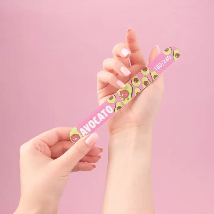 Пилка для ногтей «AVOCATO», прямая, 180/240 грит, 18 см, разноцветная