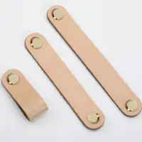 Ручка-скоба CAPPIO RSC010, кожа, м/о 128 мм, цвет бежевый