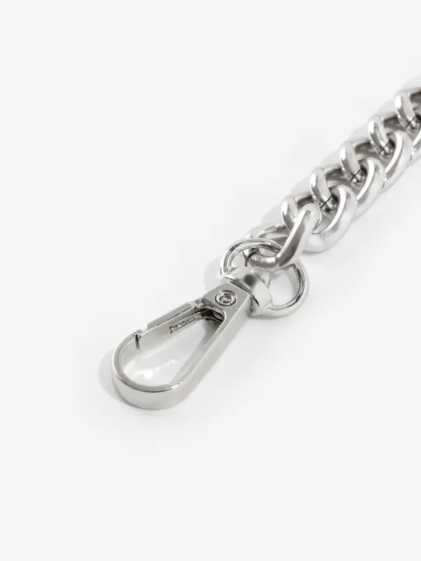 Ручка для сумки, бамбук, с цепочками и карабинами, 60 см, цвет серебряный