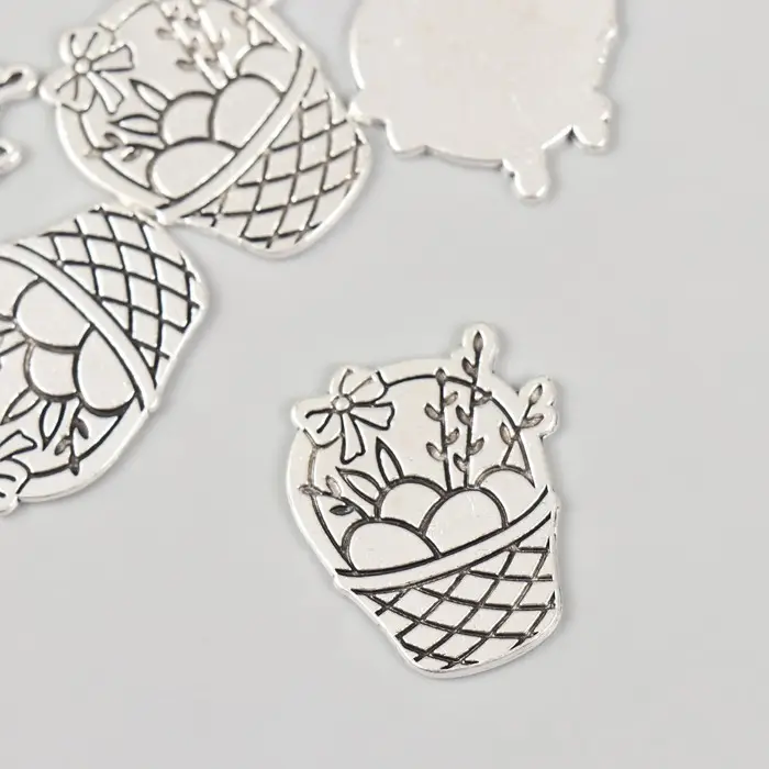 Декоративный элемент для творчества «Арт Узор. Пасхальная корзинка с вербой», 2.5×2.1 см