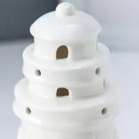 Сувенир керамика свет "Маяк" бело-синий 8х8х15,5 см