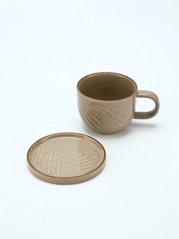 Чайная пара Dolce Ceramo. «Песчаный берег», 2 предмета: кружка 200 мл, блюдце d=10 см Чайная пара Dolce Ceramo. «Песчаный берег», 2 предмета: кружка 200 мл, блюдце d=10 см