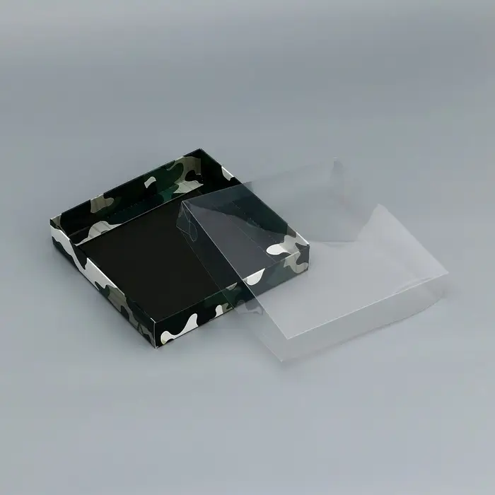 Коробка сборная с PVC крышкой, &laquo;23 Февраля&raquo;, 16&times;16&times;3 см