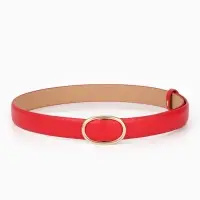 Ремень жен 05-01-01-07, 3*0,3*110 см, без винта, пряжка золото, затяжка, красный