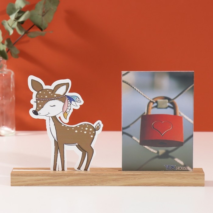 Фоторамка дерево, акрил 10х15 см  Фоторамка дерево, акрил 10х15 см "Оленёнок" 4х27,3х14 см