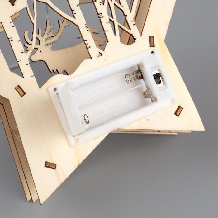 Светодиодная фигура «Звезда с оленем в лесу» 18 × 18 × 5 см, дерево, батарейки АААх2 (не в комплекте), свечение тёплое белое Светодиодная фигура «Звезда с оленем в лесу» 18 × 18 × 5 см, дерево, батарейки АААх2 (не в комплекте), свечение тёплое белое