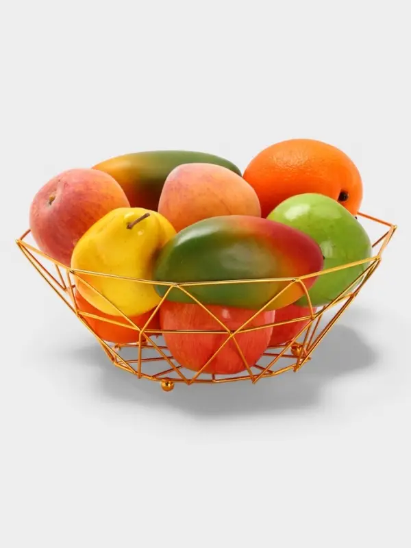 Ваза для фруктов &laquo;Доляна. Геометрия Голд&raquo;, 25.5&times;27&times;10 см, золотистая