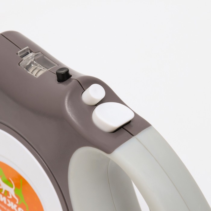 Рулетка Рулетка "Пижон" с фонариком, прорезиненная ручка, 5 м, серая