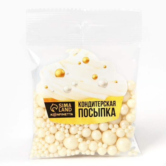 Кондитерская посыпка новогодняя для торта, мягкая, белая, 50 г. Кондитерская посыпка новогодняя для торта, мягкая, белая, 50 г.