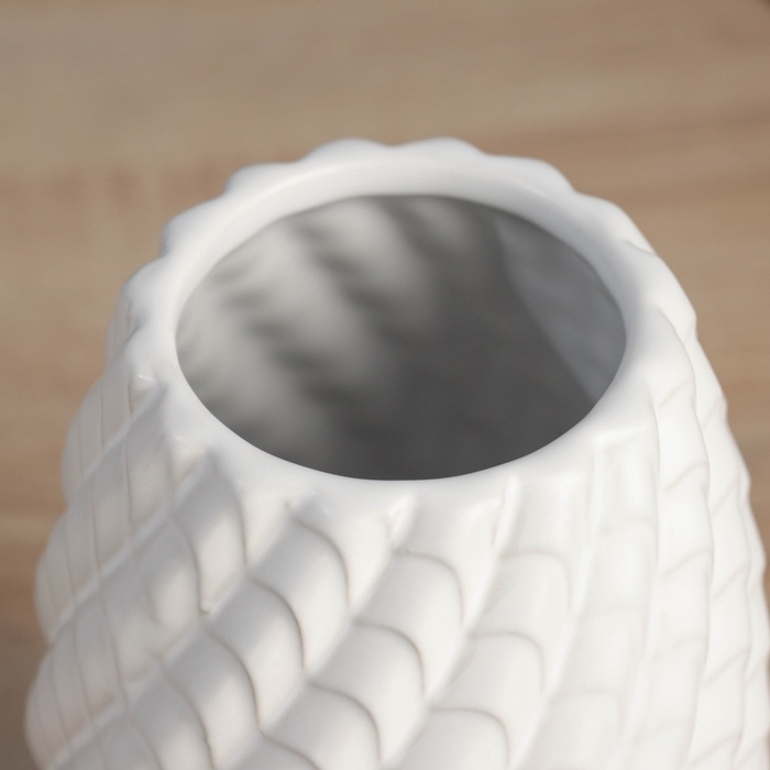 Керамическая ваза для цветов, сухоцветов «Лоренс», настольная, d-7.5 см, 22×11 см, белый Керамическая ваза для цветов, сухоцветов «Лоренс», настольная, d-7.5 см, 22×11 см, белый