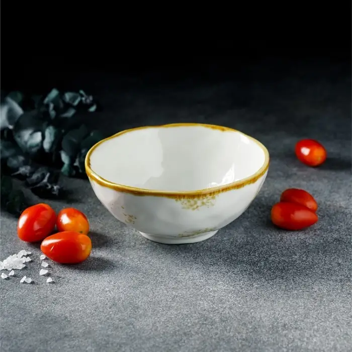 Салатник Доляна Organic Gold, 320 мл, d=12.5 см, фарфор, белый