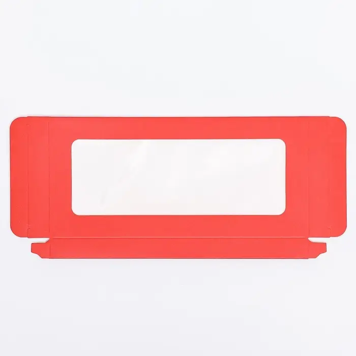 Подарочная коробка под плитку шоколада, с окном, красный, 17×8×1.4 см Подарочная коробка под плитку шоколада, с окном, красный, 17×8×1.4 см