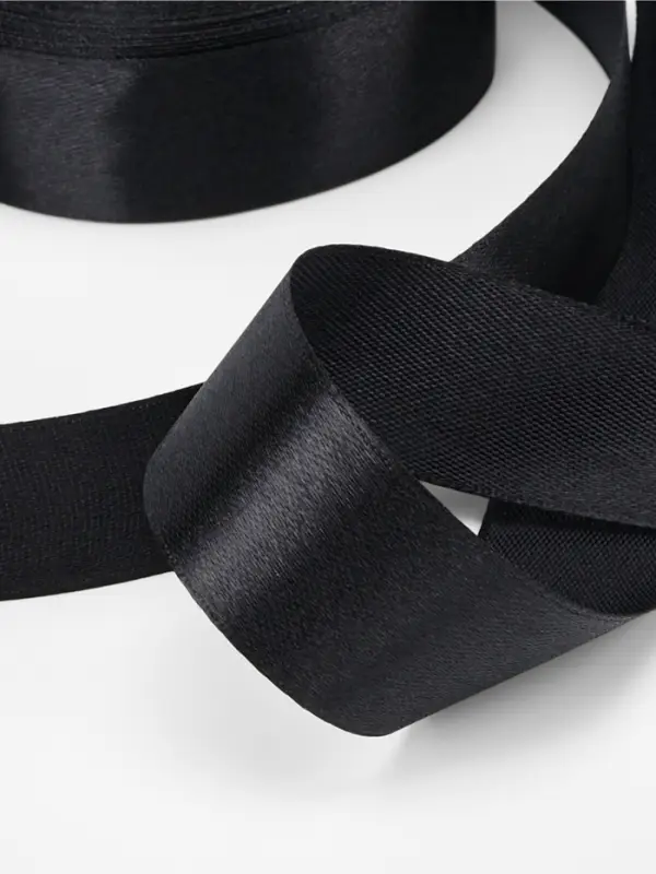 Лента атласная, 25 мм, 23&plusmn;1 м, чёрная №39