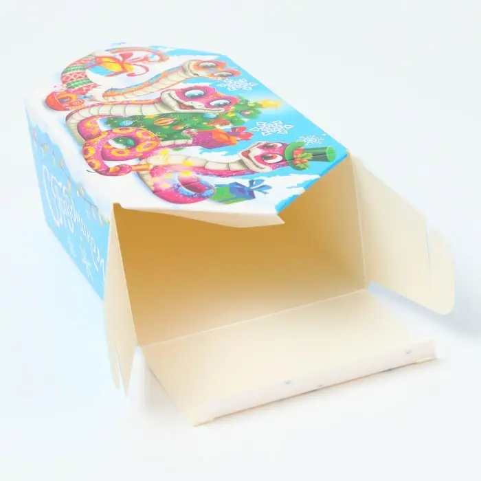 Подарочная коробка Новогодняя Конфета малая «Змейки» с игрой и анимацией 9×5.8×12.8 см