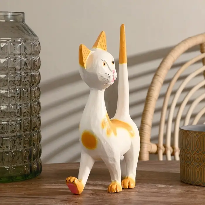 Сувенир дерево Сувенир дерево "Кошечка" с оранжевым 17х27х7 см